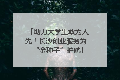 助力大学生敢为人先！长沙创业服务为“金种子”护航