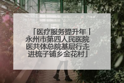 医疗服务提升年丨永州市第四人民医院医共体总院基层行走进梳子铺乡金花村