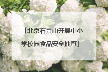 北京石景山开展中小学校园食品安全抽查