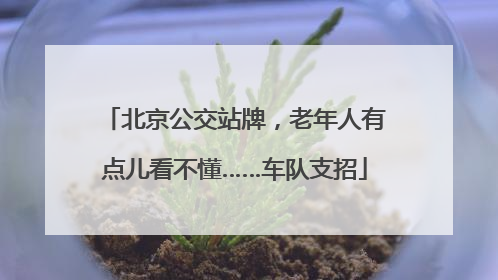 北京公交站牌，老年人有点儿看不懂……车队支招