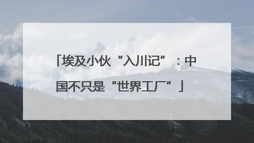 埃及小伙“入川记”：中国不只是“世界工厂”