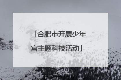 合肥市开展少年宫主题科技活动