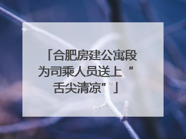 合肥房建公寓段为司乘人员送上“舌尖清凉”