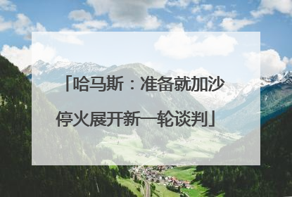 哈马斯：准备就加沙停火展开新一轮谈判