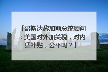 哥斯达黎加前总统顾问：美国对外加关税，对内猛补贴，公平吗？