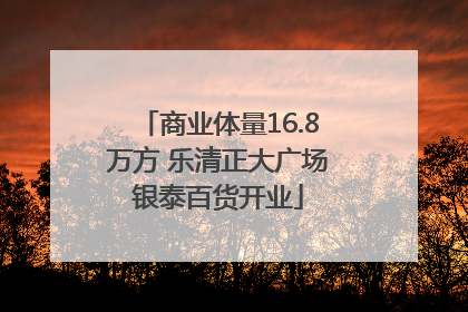 商业体量16.8万方 乐清正大广场银泰百货开业