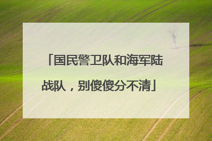 国民警卫队和海军陆战队，别傻傻分不清