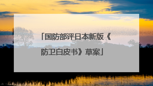 国防部评日本新版《防卫白皮书》草案