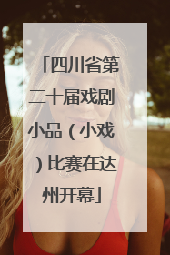 四川省第二十届戏剧小品（小戏）比赛在达州开幕