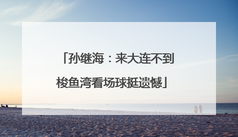 孙继海：来大连不到梭鱼湾看场球挺遗憾