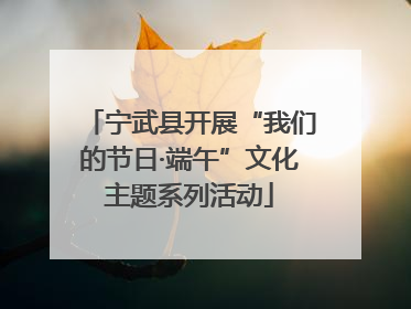宁武县开展“我们的节日·端午”文化主题系列活动