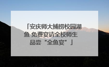 安庆师大捕捞校园湖鱼 免费宴请全校师生品尝“全鱼宴”