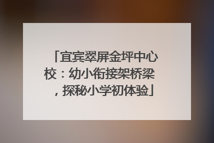 宜宾翠屏金坪中心校：幼小衔接架桥梁，探秘小学初体验