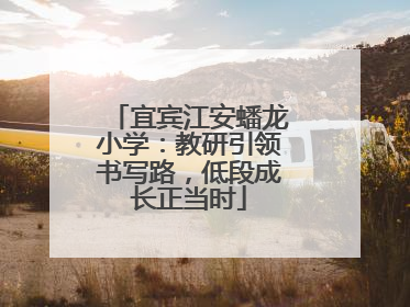 宜宾江安蟠龙小学：教研引领书写路，低段成长正当时