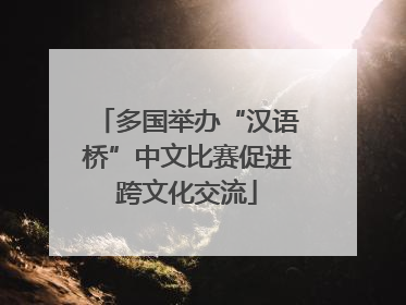 多国举办“汉语桥”中文比赛促进跨文化交流