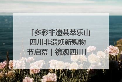 多彩非遗荟萃乐山 四川非遗焕新购物节启幕｜镜观四川