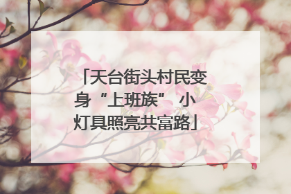天台街头村民变身“上班族” 小灯具照亮共富路