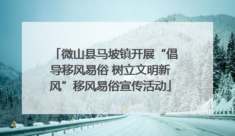 微山县马坡镇开展“倡导移风易俗 树立文明新风”移风易俗宣传活动