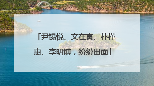 尹锡悦、文在寅、朴槿惠、李明博，纷纷出面
