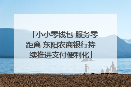 小小零钱包 服务零距离 东阳农商银行持续推进支付便利化