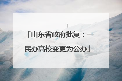 山东省政府批复：一民办高校变更为公办