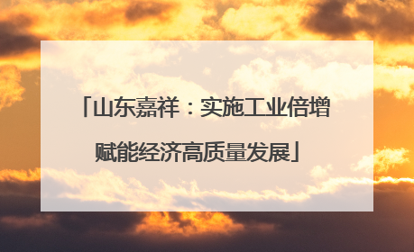 山东嘉祥：实施工业倍增 赋能经济高质量发展