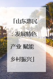 山东惠民：发展特色产业 赋能乡村振兴