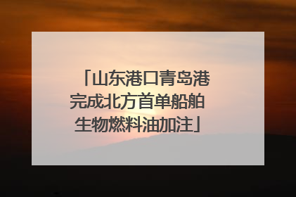 山东港口青岛港完成北方首单船舶生物燃料油加注