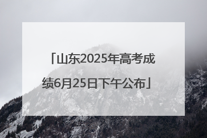 山东2025年高考成绩6月25日下午公布