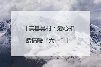 嵩县吴村：爱心捐赠情暖“六一”