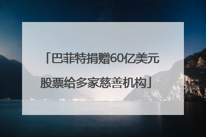 巴菲特捐赠60亿美元股票给多家慈善机构