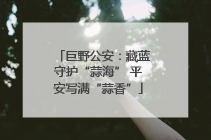 巨野公安：藏蓝守护“蒜海” 平安写满“蒜香”