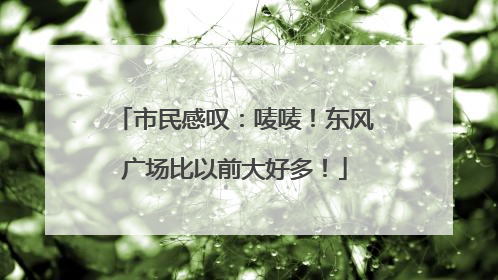 市民感叹：唛唛！东风广场比以前大好多！