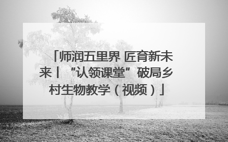 师润五里界 匠育新未来丨“认领课堂”破局乡村生物教学（视频）