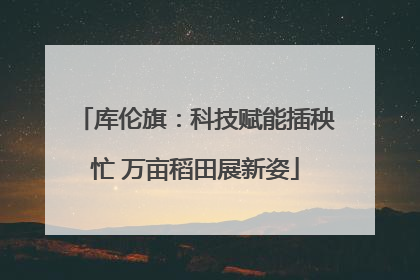 库伦旗：科技赋能插秧忙 万亩稻田展新姿