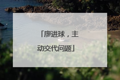 廖进球，主动交代问题