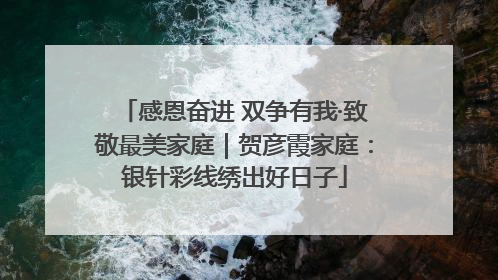 感恩奋进 双争有我·致敬最美家庭｜贺彦霞家庭：银针彩线绣出好日子