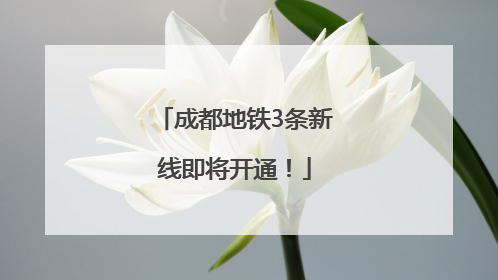 成都地铁3条新线即将开通！