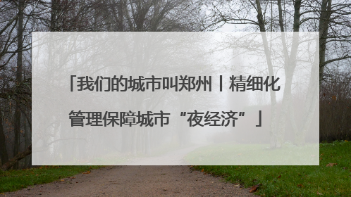 我们的城市叫郑州丨精细化管理保障城市“夜经济”