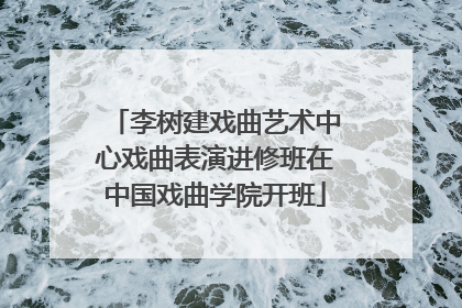 李树建戏曲艺术中心戏曲表演进修班在中国戏曲学院开班