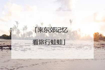 来东郊记忆 看旅行蛙蛙