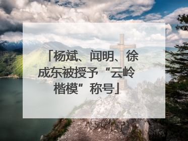杨斌、闻明、徐成东被授予“云岭楷模”称号