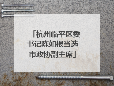 杭州临平区委书记陈如根当选市政协副主席