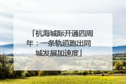 杭海城际开通四周年：一条轨道跑出同城发展加速度