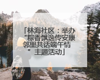 林海社区：举办“粽香飘逸传安康 邻里共话端午情”主题活动