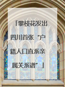 攀枝花发出四川首张“户籍人口直系亲属关系谱”