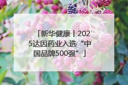 新华健康丨2025达因药业入选“中国品牌500强”