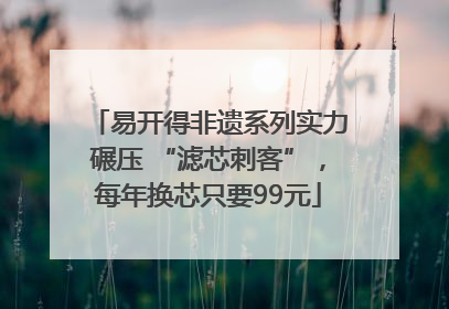 易开得非遗系列实力碾压 “滤芯刺客”，每年换芯只要99元