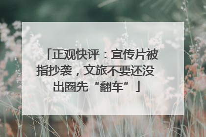 正观快评：宣传片被指抄袭，文旅不要还没出圈先“翻车”