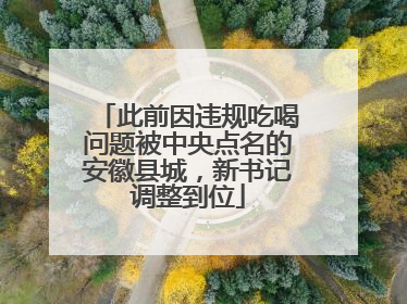 此前因违规吃喝问题被中央点名的安徽县城，新书记调整到位